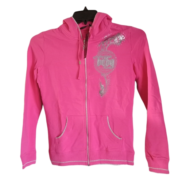 BCBG Maxazria Pink Jacket Zip Front Pockets Cuffs MSRP $160
